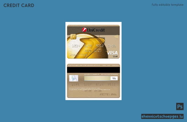 Beispielvorschau der UniCredit Bank Visa Gold Card aus Rumänien